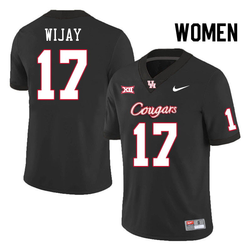 Women #17 Indiana Wijay Houston Cougars College Football Jerseys Stitched-Black